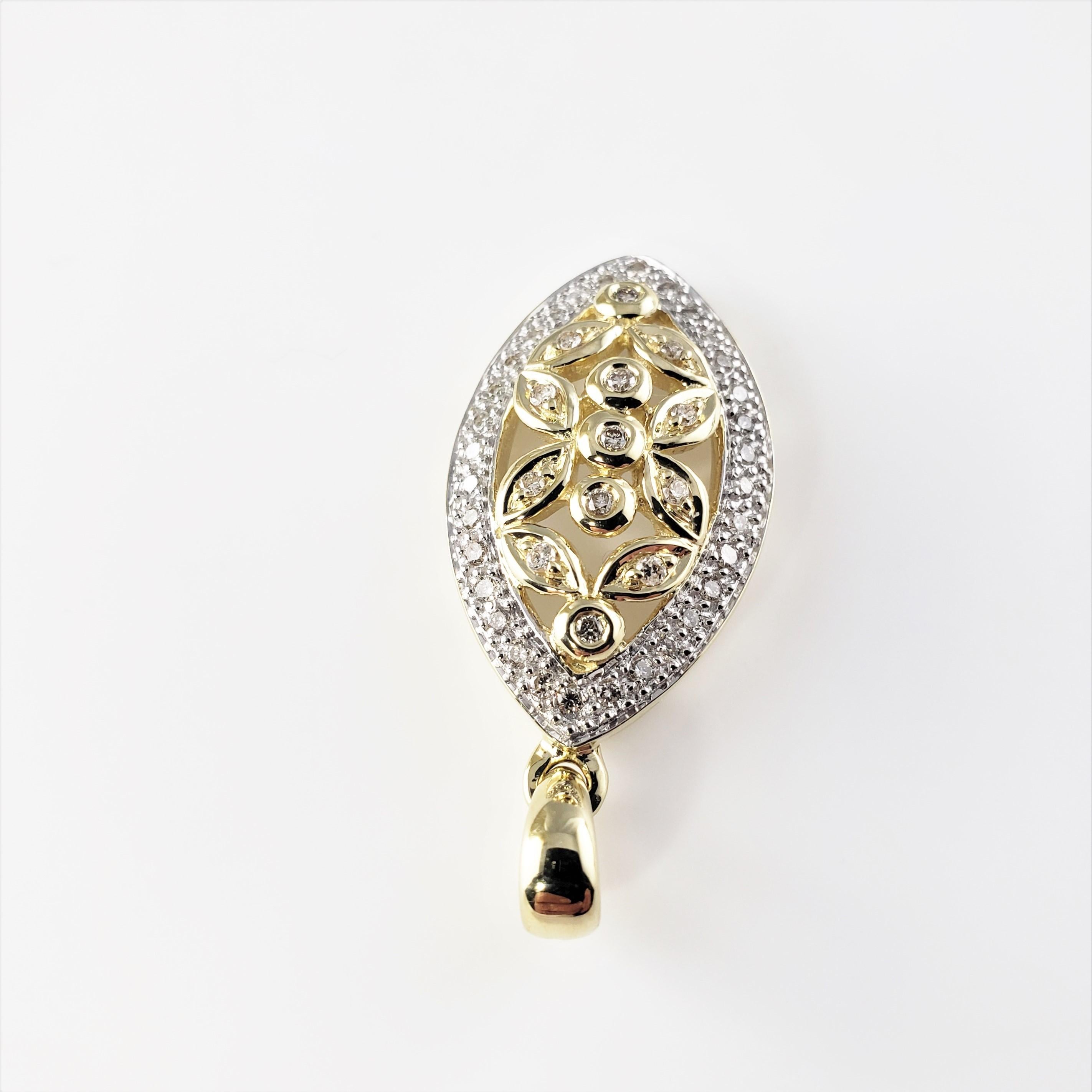 14 Karat Yellow and White Gold Diamond Pendant In Good Condition For Sale In Washington Depot, CT