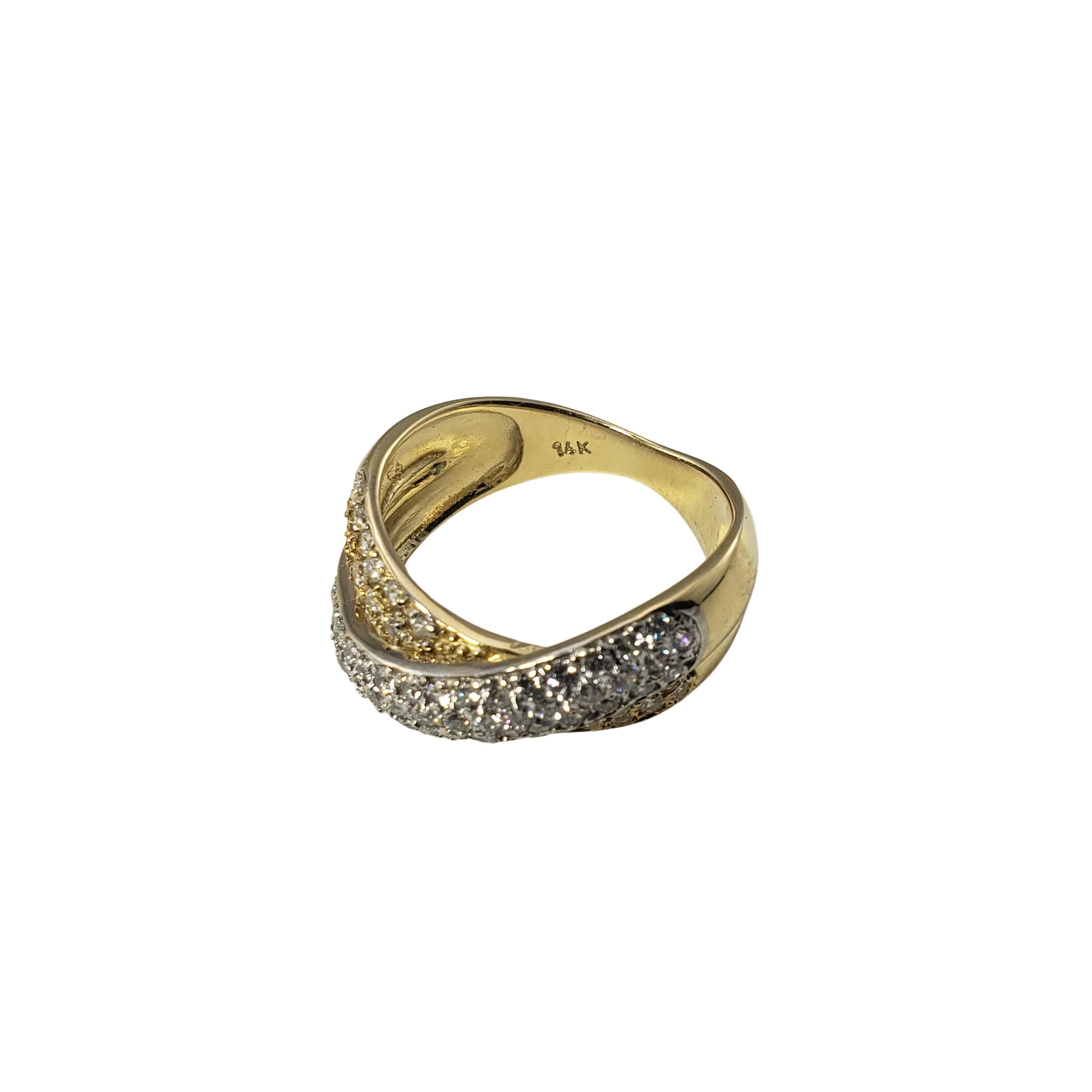 Women's 14 Karat Yellow and White Gold Diamond Ring For Sale