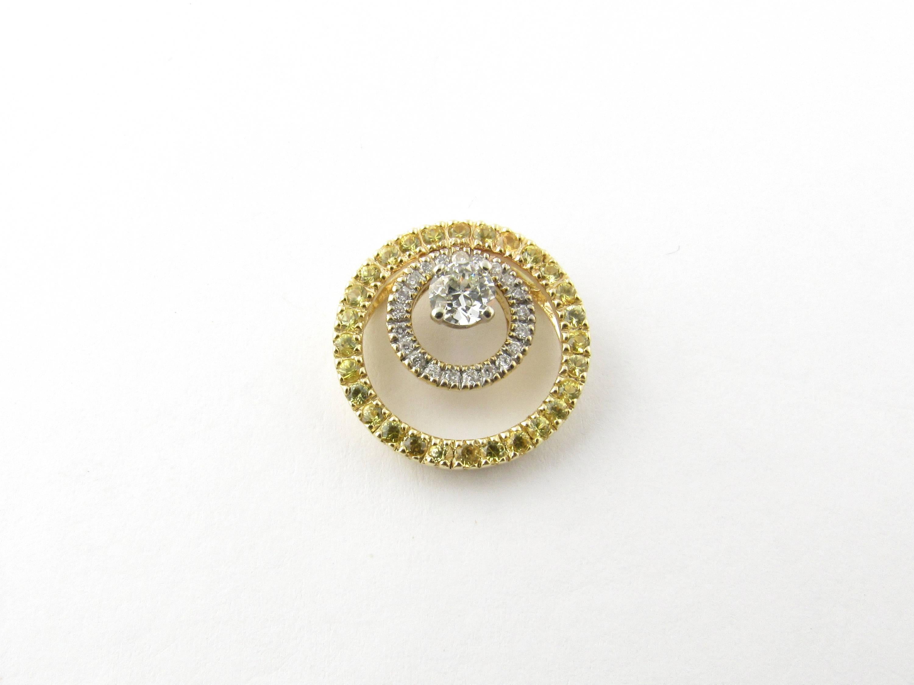 Women's 14 Karat Yellow and White Gold Diamond Slide Pendant