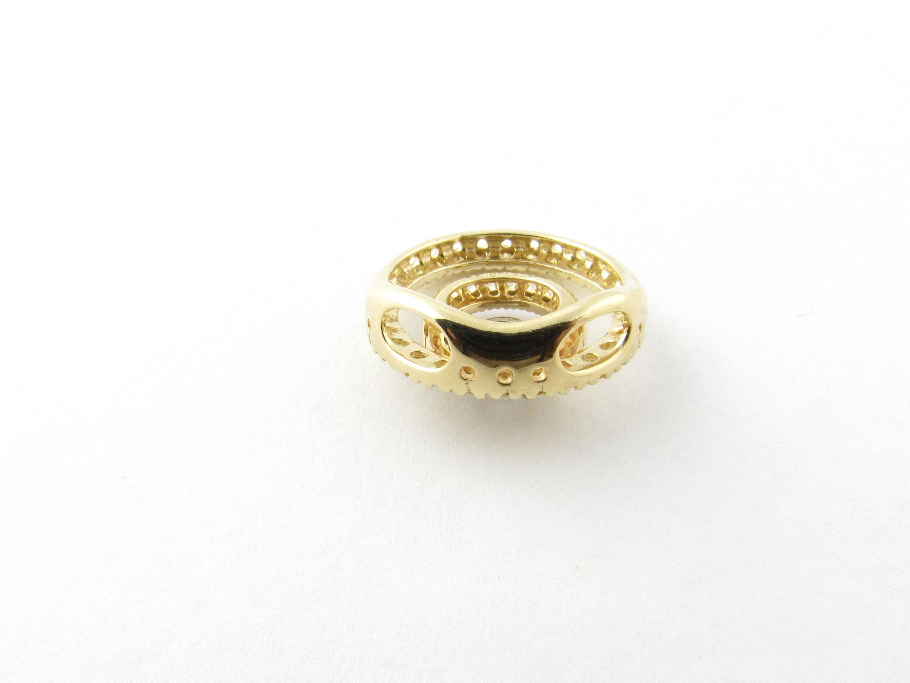 14 Karat Yellow and White Gold Diamond Slide Pendant 2