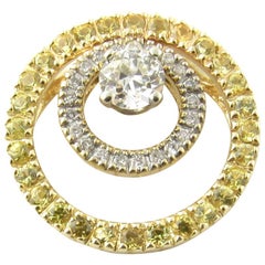 14 Karat Yellow and White Gold Diamond Slide Pendant