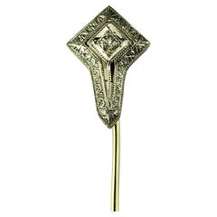 14 Karat Yellow and White Gold Diamond Stick Pin #19546