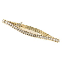 14 Karat Yellow and White Gold Diamond Tennis Bracelet