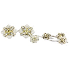 14 Karat Yellow and White Gold Diamond Tuxedo Dress Set