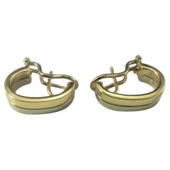 Boucles d'oreilles en or jaune et blanc 14 carats n°16741