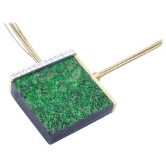 14 Karat Yellow and White Gold Emerald Necklace