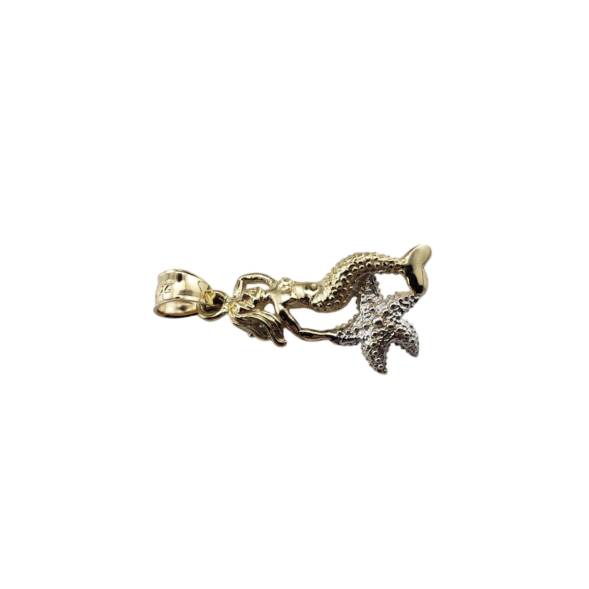 14 Karat Yellow and White Gold Mermaid Charm #16038 In Good Condition For Sale In Washington Depot, CT