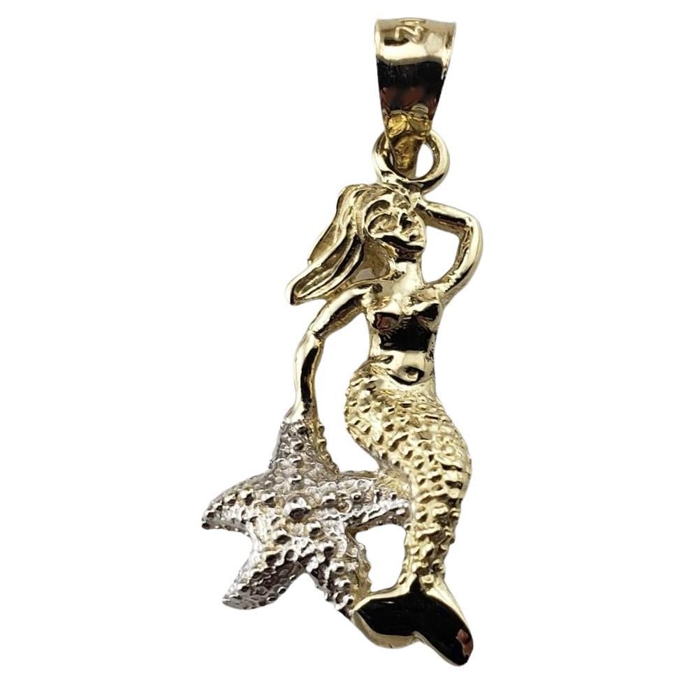 14 Karat Yellow and White Gold Mermaid Charm #16038 For Sale
