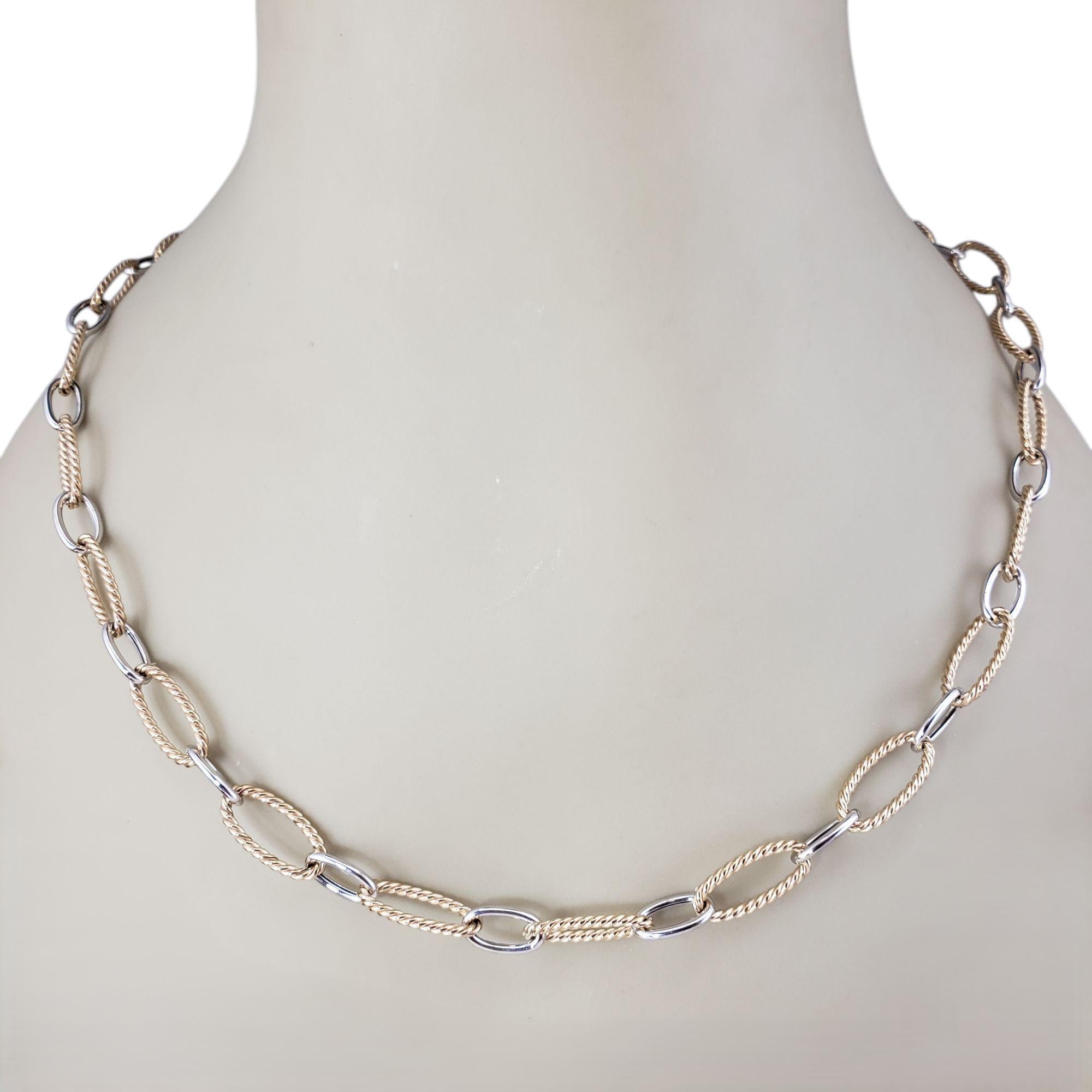 Collier à maillons câbles ovales en or jaune et blanc 14 carats n° 21607 en vente 1