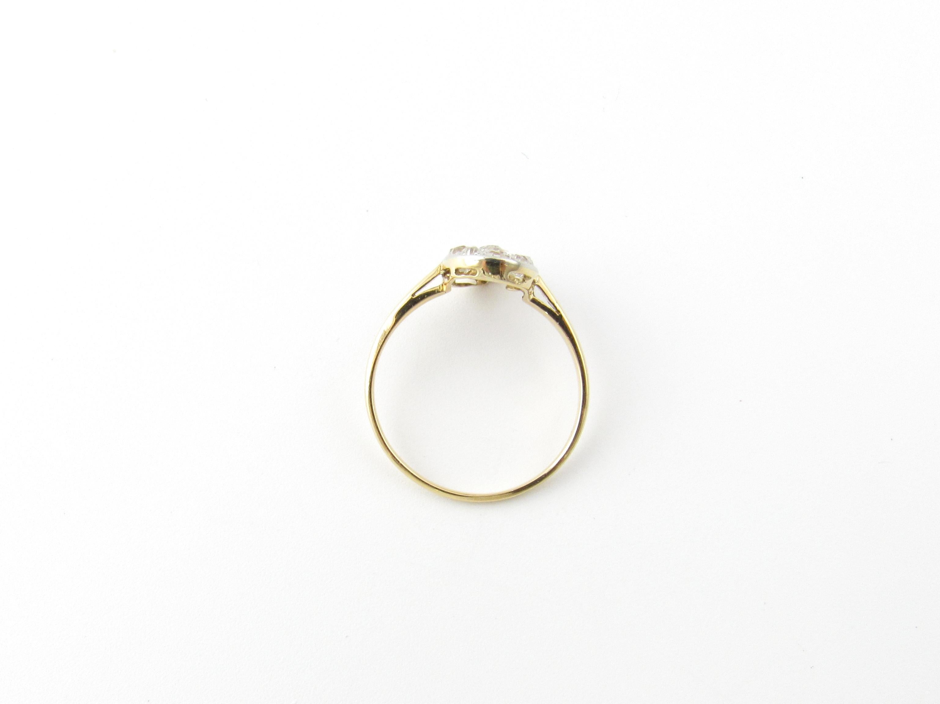 Women's 14 Karat Yellow and White Gold Oval Old Mine Diamond Ring