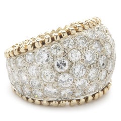 14 Karat Yellow and White Gold Pave Diamond Cigar Band
