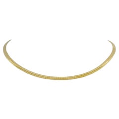 14 Karat Yellow and White Gold Reversible Omega Link Necklace