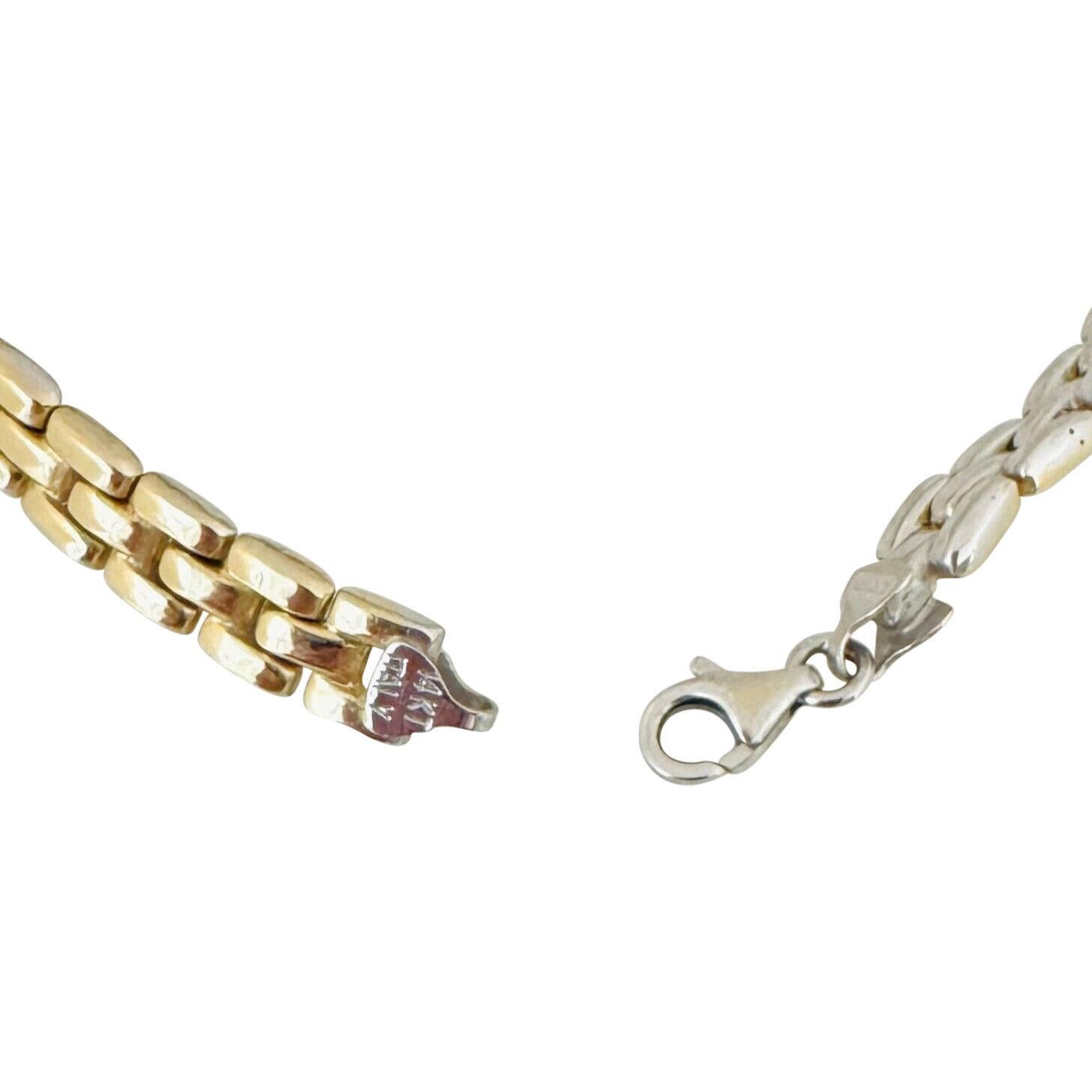 14 Karat Gelb- und Weißgold Reversible Panther Link Armband Italien 2