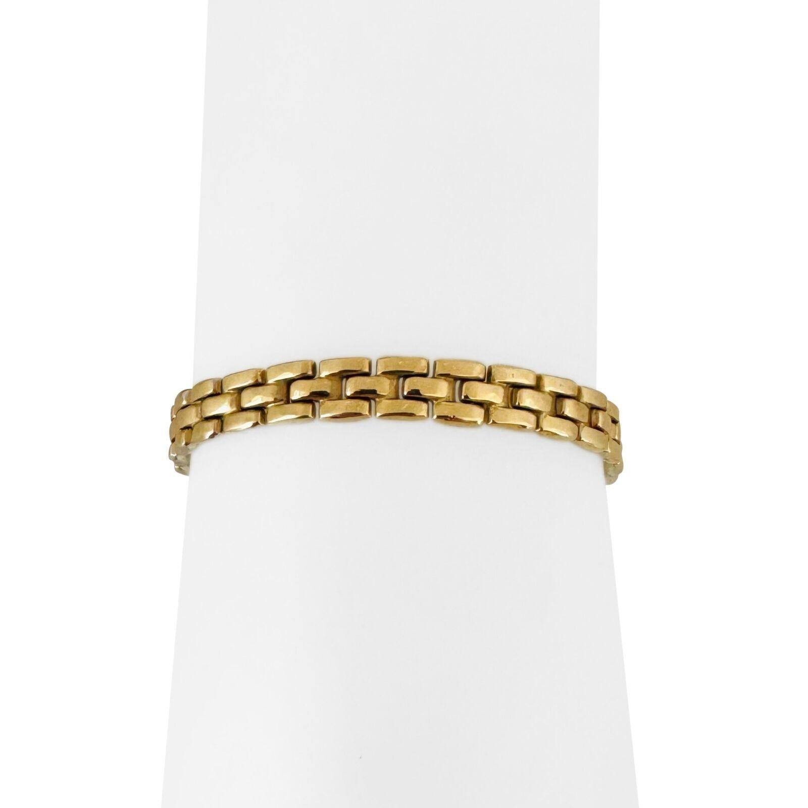 14 Karat Gelb- und Weißgold Reversible Panther Link Armband Italien 4