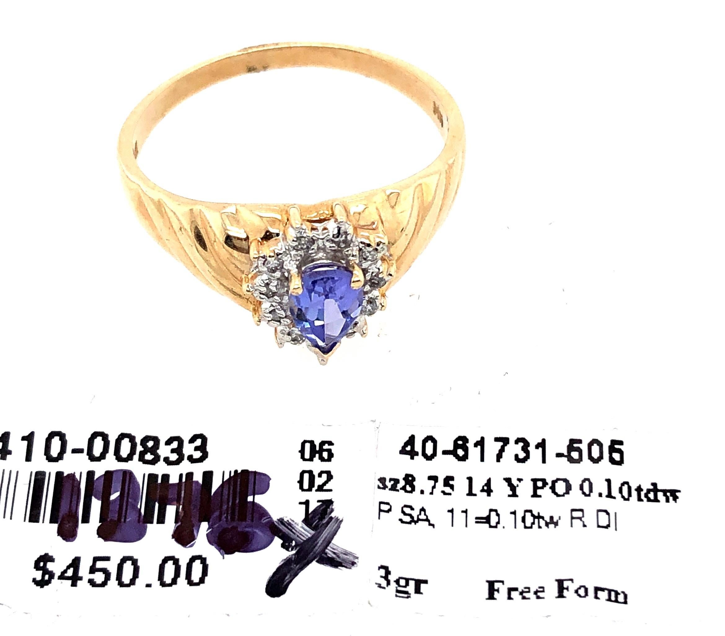 14 Karat Yellow and White Gold Ring Sapphire Solitaire with Diamond Accents For Sale 1