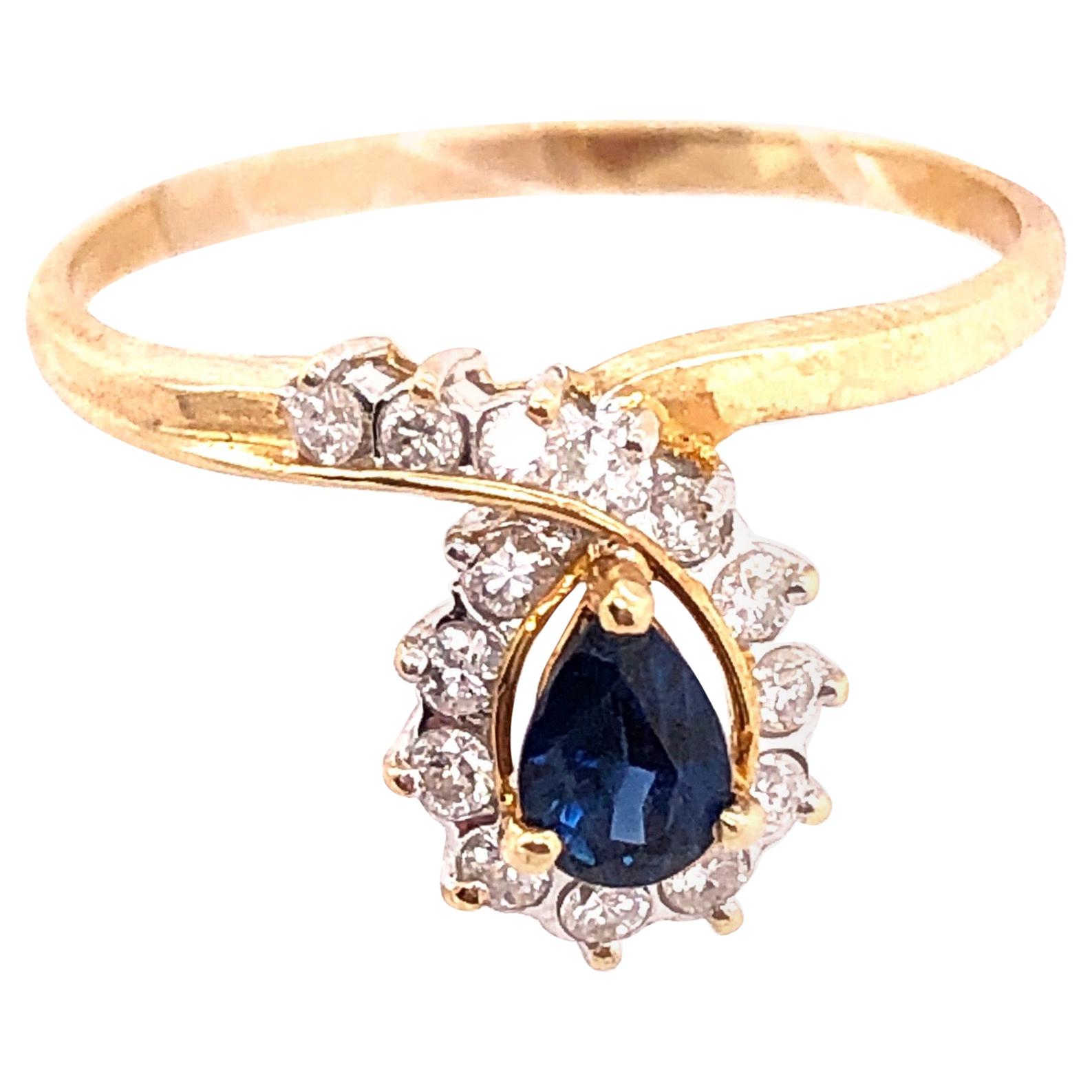 14 Karat Yellow and White Gold Sapphire and Diamond Halo Ring 70.00 TDW For Sale