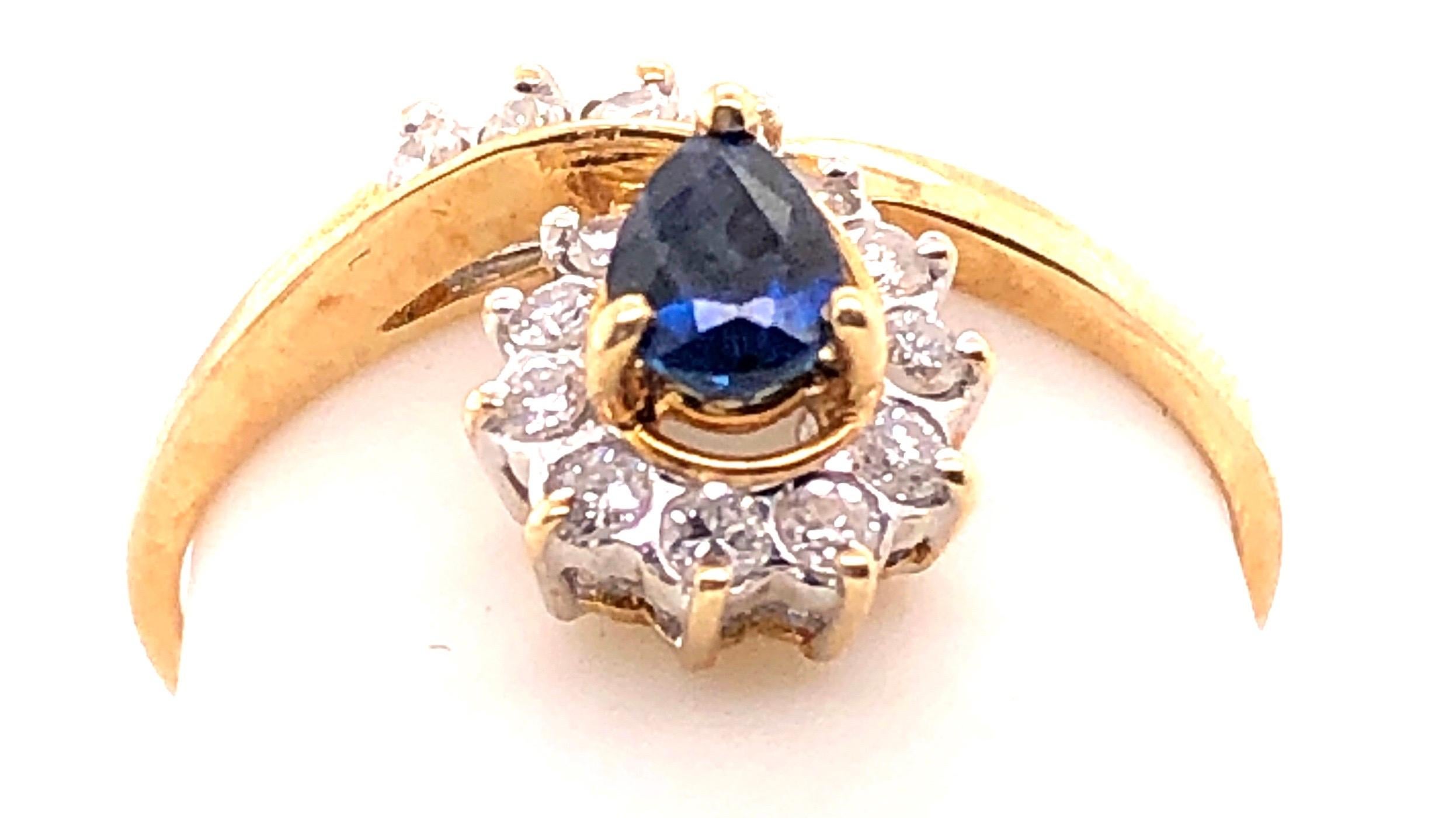 14 Karat Yellow and White Gold Sapphire and Diamond Halo Ring 70.00 TDW For Sale 1