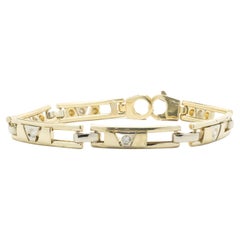 14 Karat Yellow and White Gold Sliding Bar Diamond Bracelet