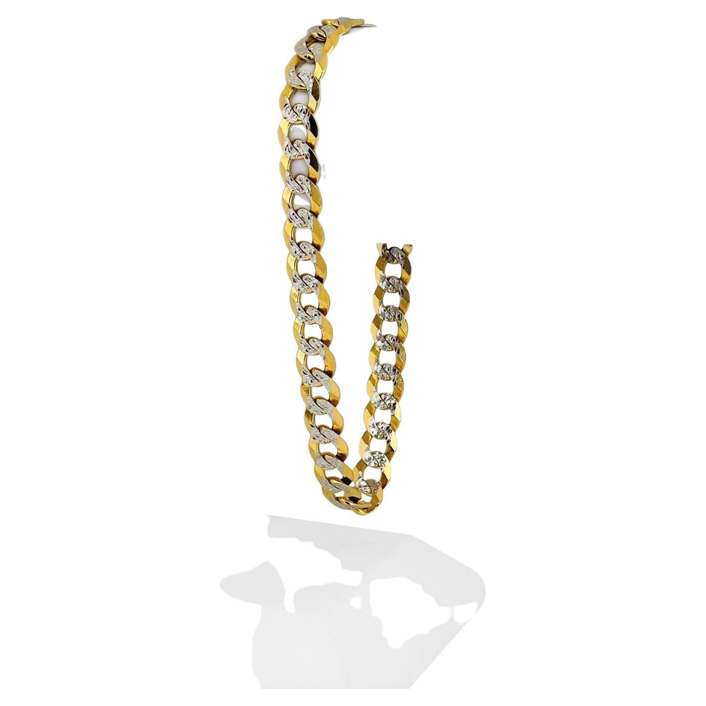 Men's Round Diamond Chain Link Bracelet in 14 Karat White Gold at