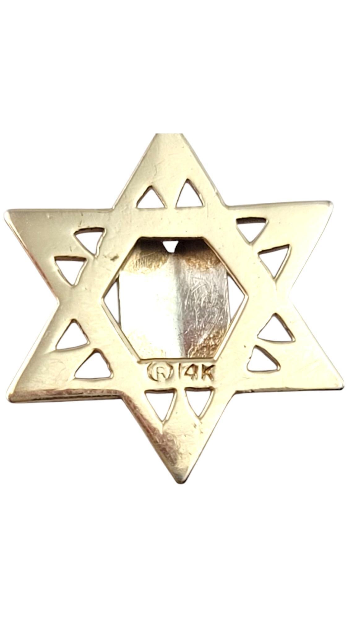 14 Karat Yellow and White Gold Star of David Pendant #21260 In Good Condition In Washington Depot, CT