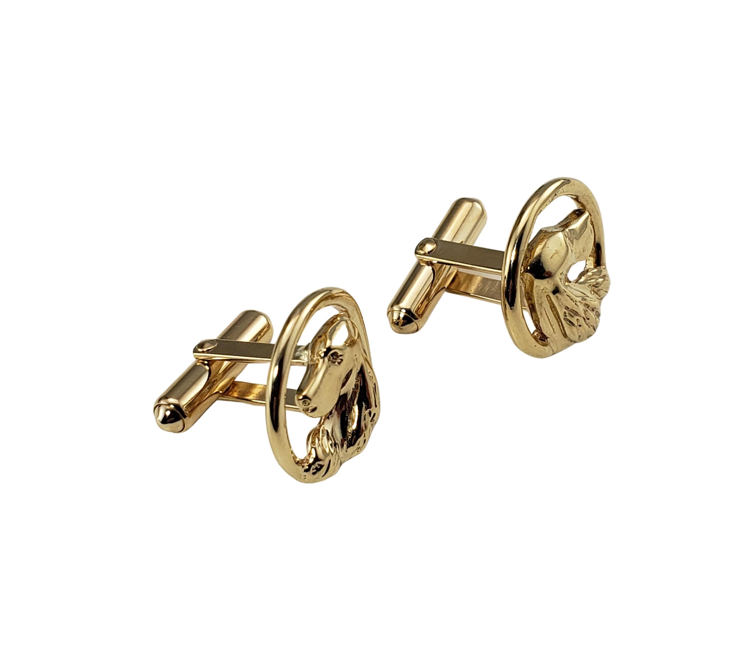 14 Karat Yellow Dog Cufflinks For Sale 5