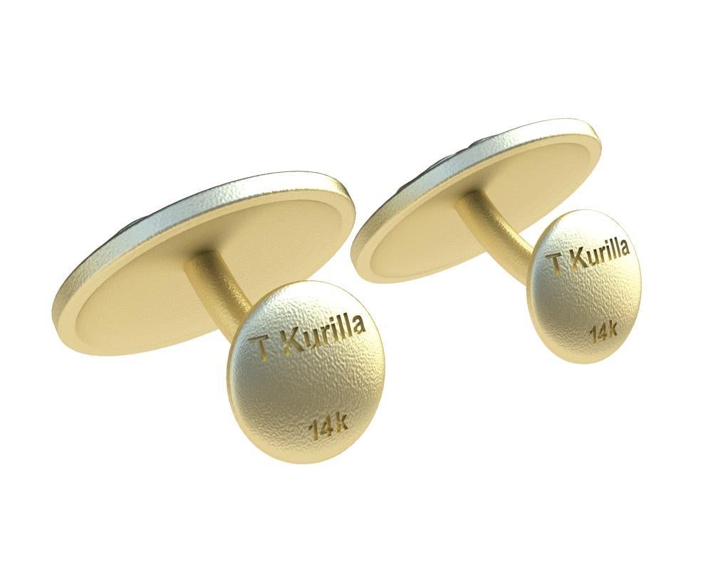 14 Karat Yellow Gold Elephant Cuff links For Sale 1