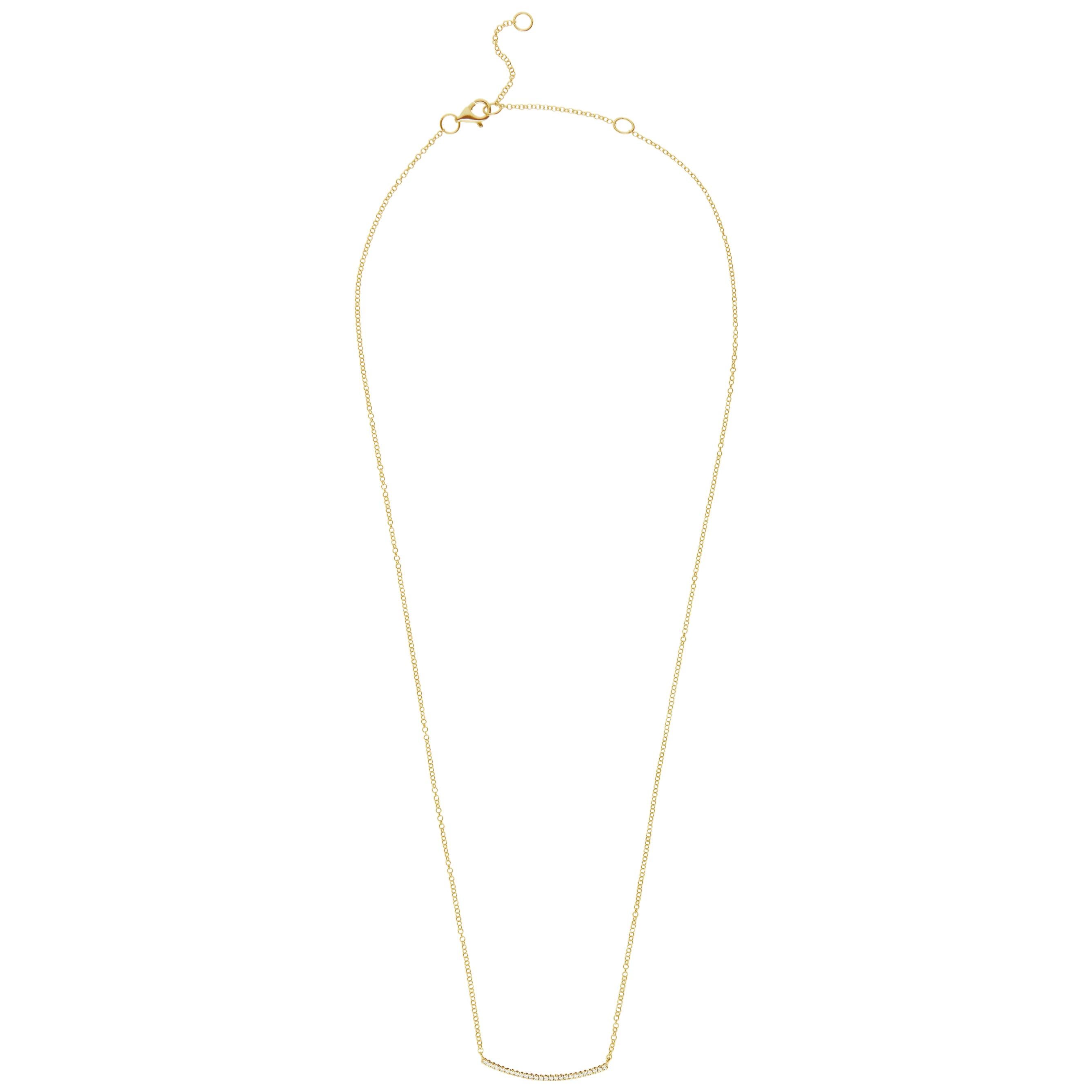 0.56 Carat Baguette Diamond 14 Karat Yellow Gold Chain Pendant For Sale ...
