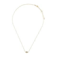 14 Karat Yellow Gold 0.08 Carat Diamond Evil Eye Necklace