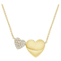 14 Karat Gelbgold 0,09 Karat Diamant-Herz-Halskette