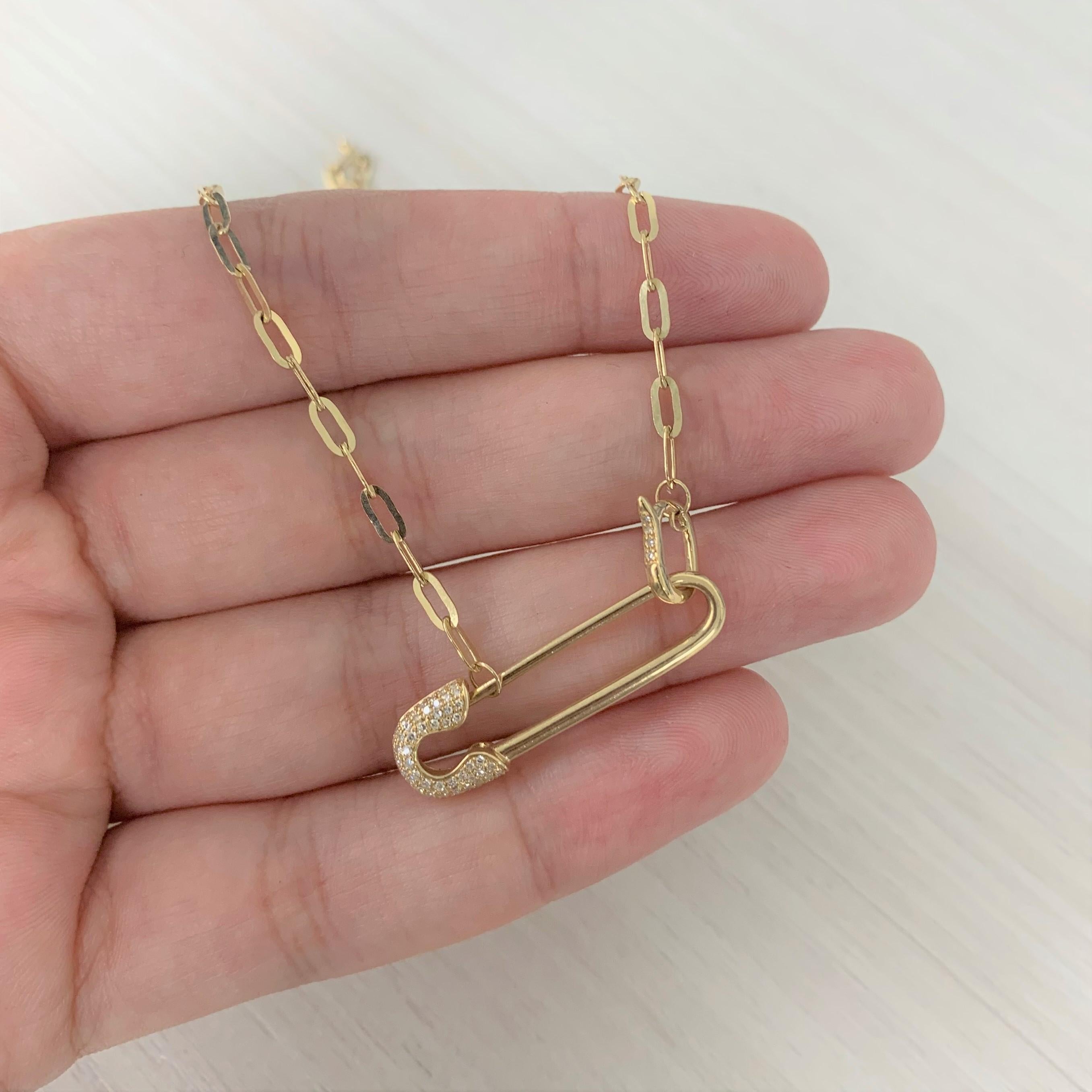 safety pin necklace swarovski