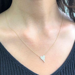 14 Karat Yellow Gold 0.13 Carat Diamond Heart Pendant Necklace