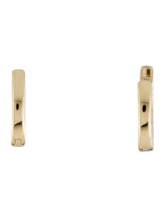 14 Karat Yellow Gold 0.18 Carat Diamond Huggie Hoop Earring