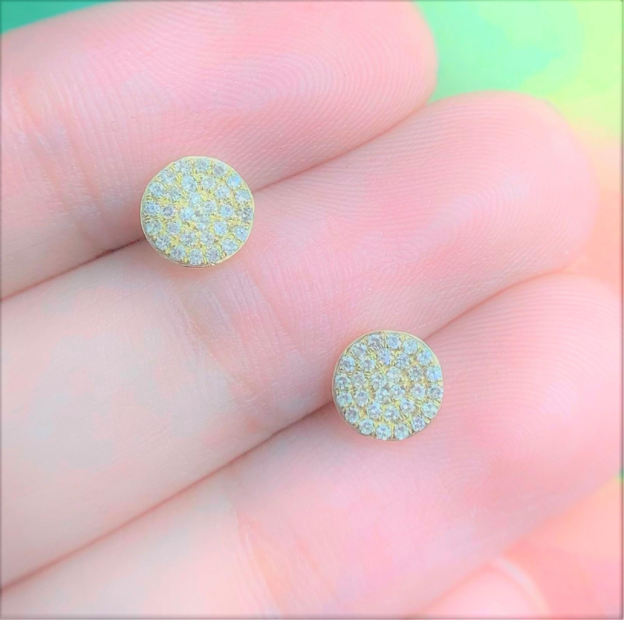 pave disc earrings