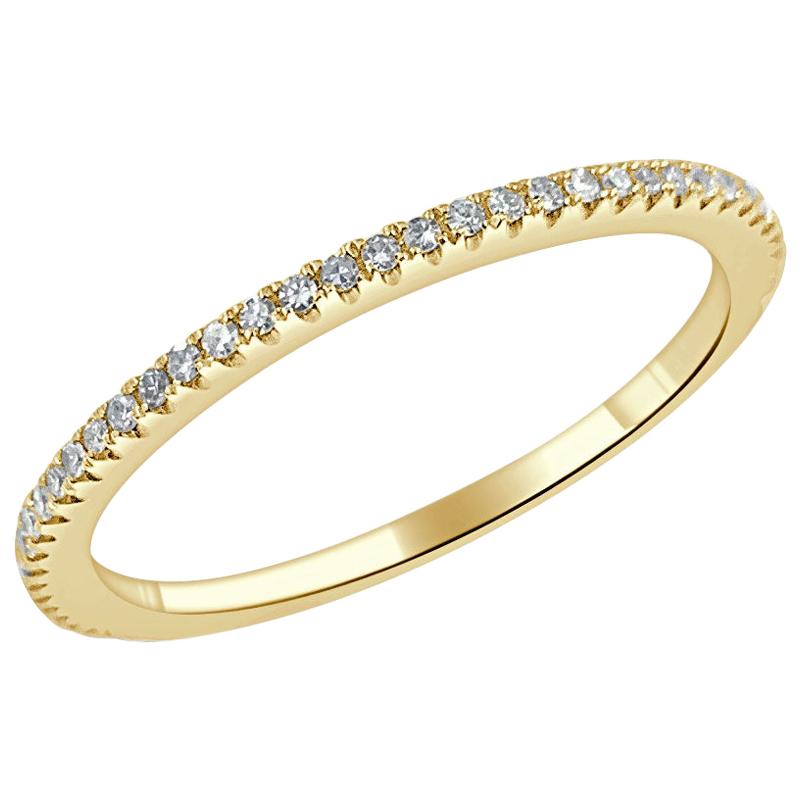 14 Karat Yellow Gold 0.18 Carat Diamond Stackable Eternity Band For Sale