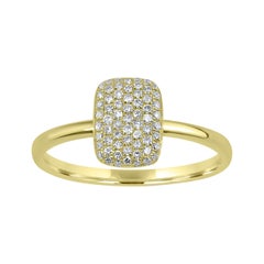 Luxle Round Diamond Rectangle Ring in 14 Karat Yellow Gold
