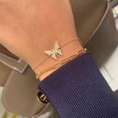 Schmetterlingsarmband aus 18 Karat Gelbgold mit 0,25 Karat Diamanten