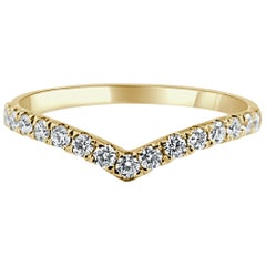 Anillo de diamantes en forma de V de 0,25 quilates en oro amarillo de 14 quilates