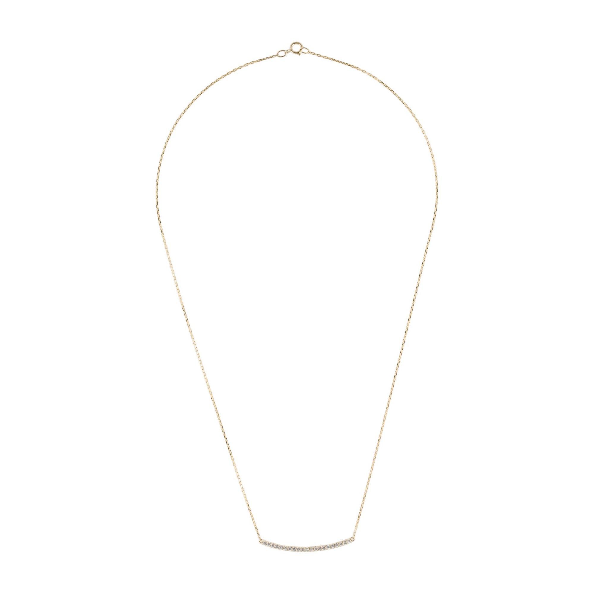 Collier à barres courbes en or jaune 14 carats avec diamants de 0,26 carat Pour femmes en vente