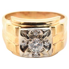 14 Karat Yellow Gold 0.28 Carat Diamond Ring