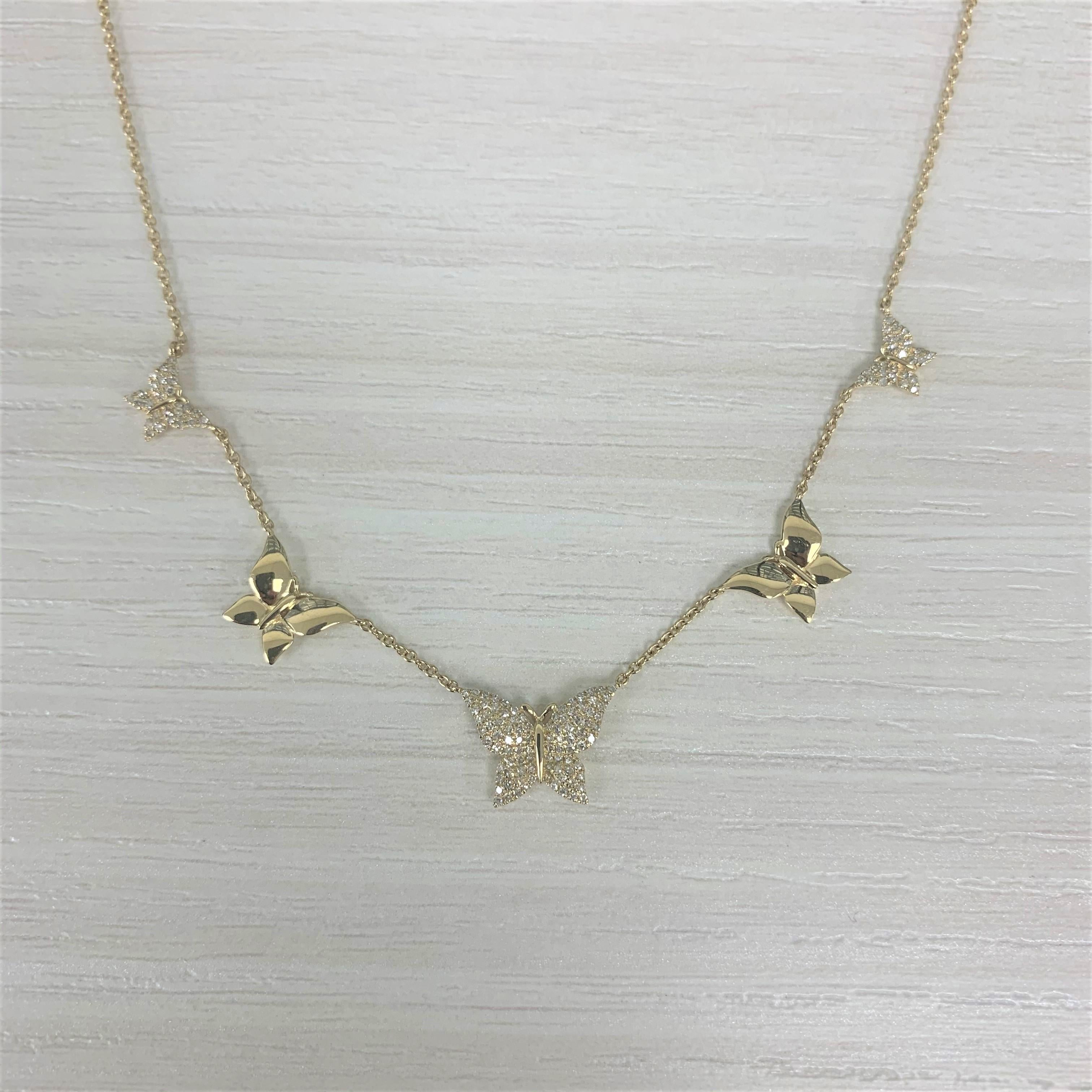 yellow butterfly necklace