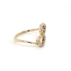 14 Karat Yellow Gold 0.45ct Round-cut Natural Diamond Infinity Ring (Size 6.5)