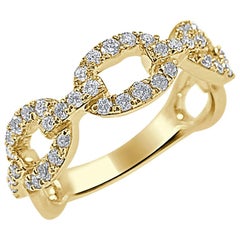 14 Karat Yellow Gold 0.47 Carat Diamond Link Ring Band
