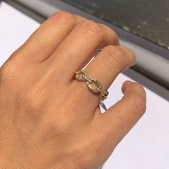 14 Karat Yellow Gold 0.47 Carat Diamond Link Ring Band