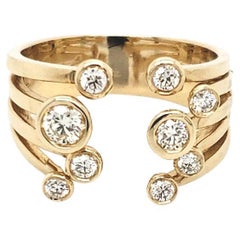 14 Karat Yellow Gold 0.54 Carat Round-cut Natural Diamond Bubble Ring (Size 6.5)