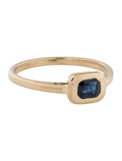 14 Karat Yellow Gold 0.65 Ct. Blue Sapphire Solitaire Ring