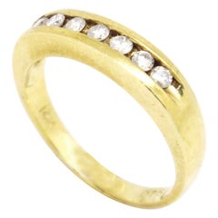 14 Karat Yellow Gold 0.69 Carat Diamonds Bezel Set Ring