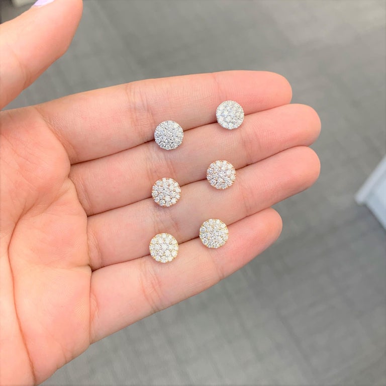 Boucles D'oreilles Clous En Or Rose 14K - Diamants Ronds 0,70 Carats, Certifiés, NEUF Avec étiquettes