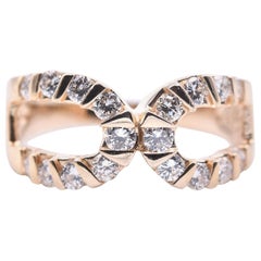 14 Karat Yellow Gold 0.72 Carat Diamond Loop Ring