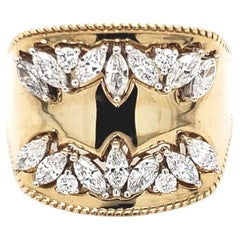 14 Karat Yellow Gold 0.92 Carat Fancy-cut Natural Diamond Ring (Size 6.25)
