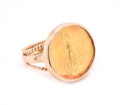 14 Karat Yellow Gold 1/10th Liberty Eagle Coin Ring